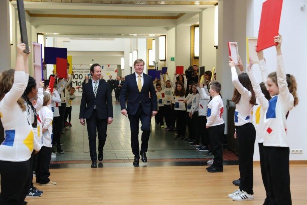 Koning opent tentoonstelling Piet Mondriaan en Bart van der Leck. Foto: Paul Ridderhof